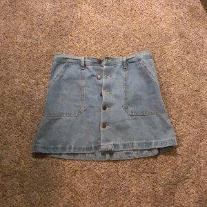 Button up denim skirt